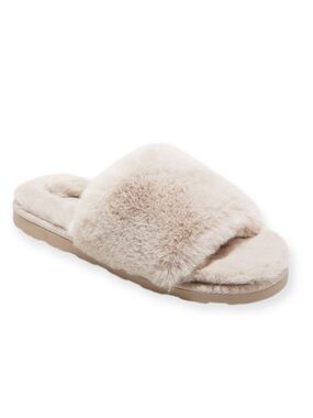 Stars Above Faux Fur Tan Slide Slippers